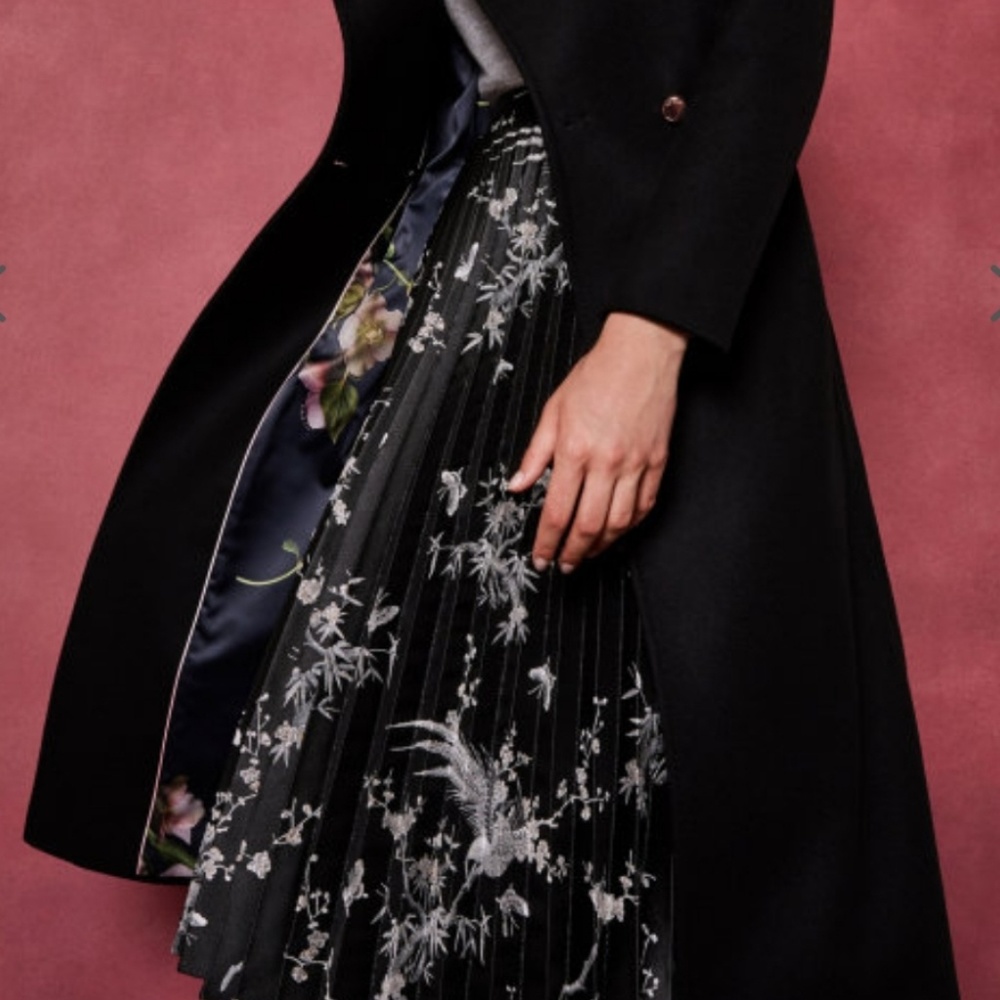 🍒NWT🍒 TED BAKER ALYCIIA JACQUARD PLEAT SKIRT - Picture 6 of 8